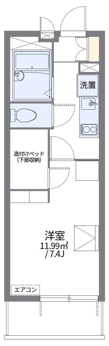 レオパレスHARADAII(1K/1階)の間取り写真