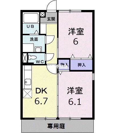 サニ-コート(2DK/1階)の間取り写真