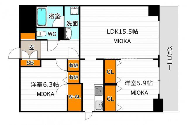 LAVIS(2LDK/1階)の間取り写真