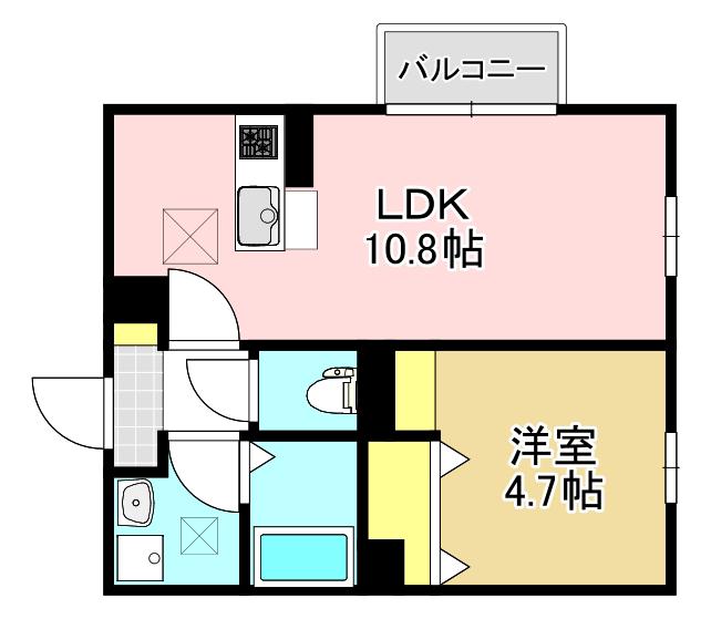 モアプラス東鳴水(1LDK/3階)の間取り写真