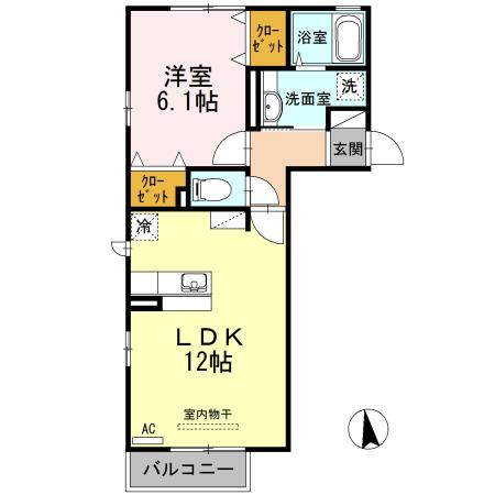 エスペランス(1LDK/2階)の間取り写真