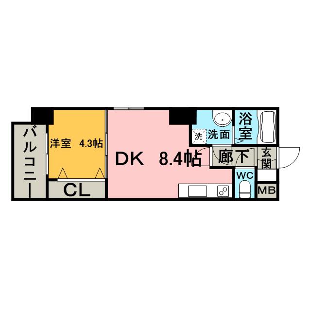 CLUB ORIENT NO72(1LDK/10階)の間取り写真