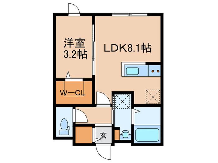 BLANC JEMIS N25(1LDK/2階)の間取り写真