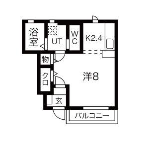 BEFINE 六丁の目東 B棟(1K/1階)の間取り写真