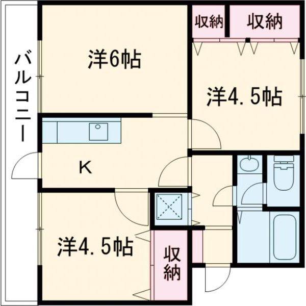 フロンティア葉山(2LDK/3階)の間取り写真