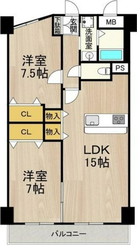 インプルーブ金山(2LDK/2階)の間取り写真