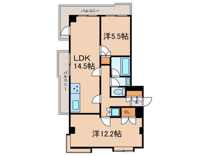田園調布フォレストヒルズ(2LDK/4階)の間取り写真