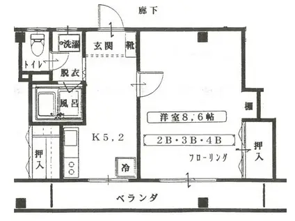 エトワール・タナカ(1K/2階)の間取り写真