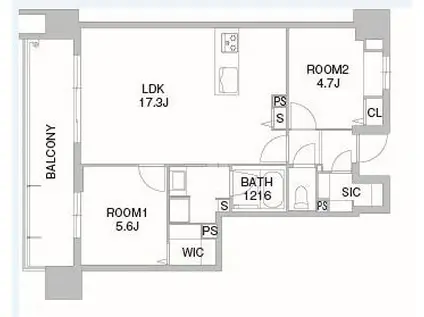 照葉クロススタイル ウエスト棟(2LDK/3階)の間取り写真