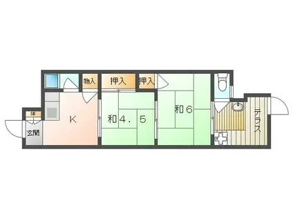 川口文化(2K/1階)の間取り写真