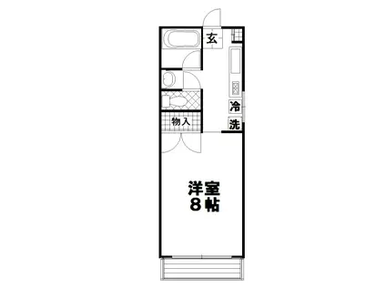 アウトゥンノ九品寺(1K/2階)の間取り写真