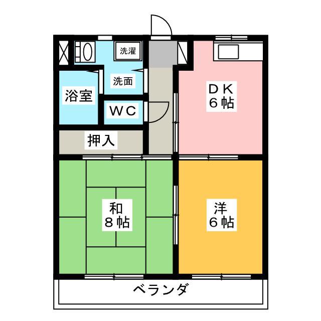 メゾンドフルール(2DK/3階)の間取り写真