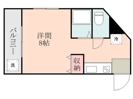 YMO.クレシェ(ワンルーム/3階)の間取り写真