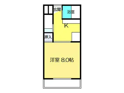 サンライズ赤坂(1K/2階)の間取り写真