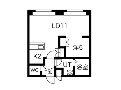 シャトー北24条(1LDK/9階)の間取り写真
