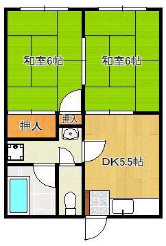 メゾン植田(2DK/2階)の間取り写真