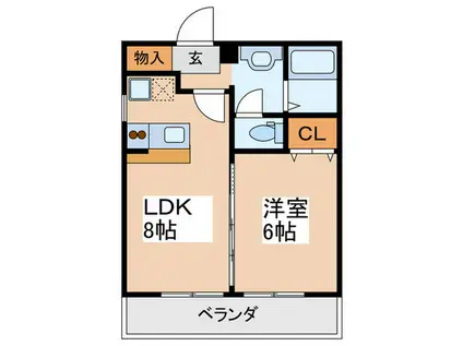 シティハウスお花茶屋(1LDK/4階)の間取り写真