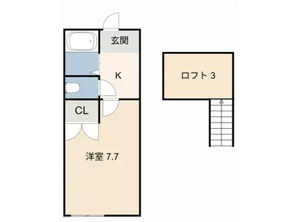 シェリール・ミニB(1K/2階)の間取り写真
