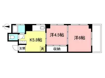 誠文堂ビル(2K/4階)の間取り写真