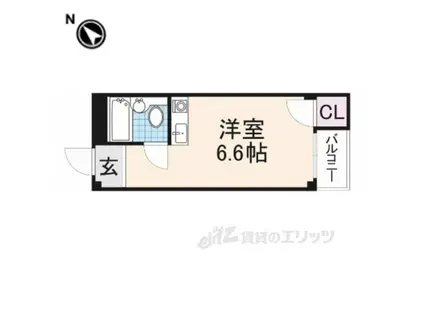 アパートメント寝屋川2(ワンルーム/1階)の間取り写真
