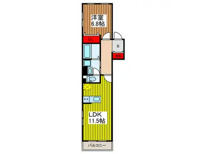 ピノグランデSEKII(1LDK/3階)の間取り写真