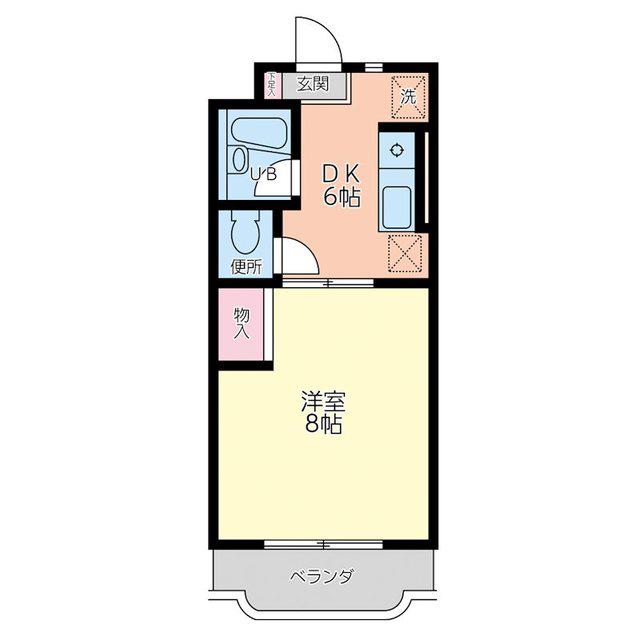 マンションTEAO(1DK/3階)の間取り写真
