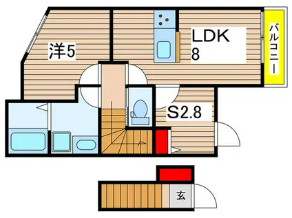 フィオーレ鎌取(1SLDK/2階)の間取り写真