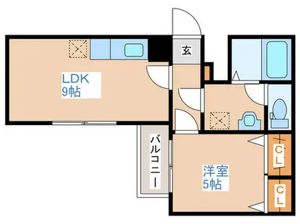 ベルヴィコート豊平IV(1LDK/3階)の間取り写真
