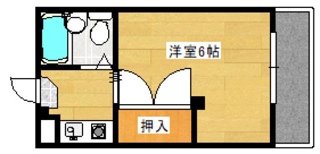 メルビル(1K/4階)の間取り写真