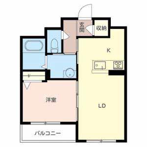 ロイヤルヒルズ住之江(1LDK/3階)の間取り写真