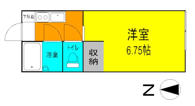 ハイツ藤(1K/1階)の間取り写真