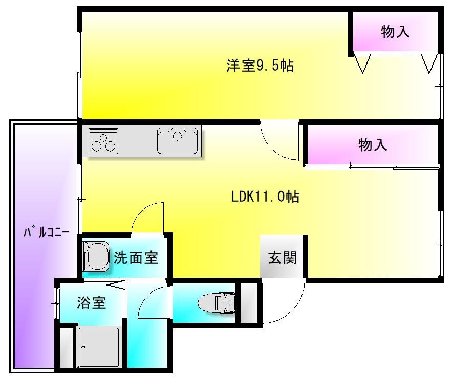 伊藤マンション(1LDK/2階)の間取り写真