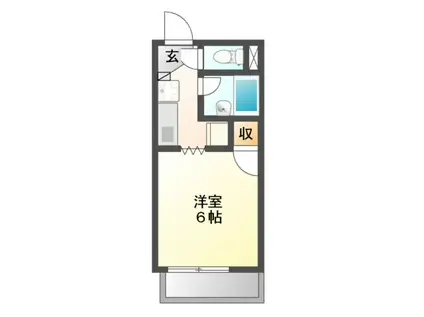 サープラスキタガワ(1K/1階)の間取り写真