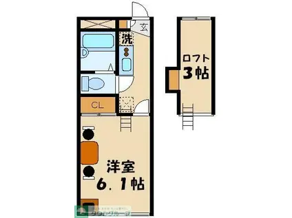 レオパレスBRILLIANCE(1K/2階)の間取り写真