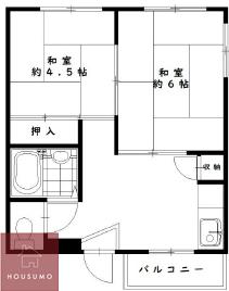 東和マンション(2DK/4階)の間取り写真