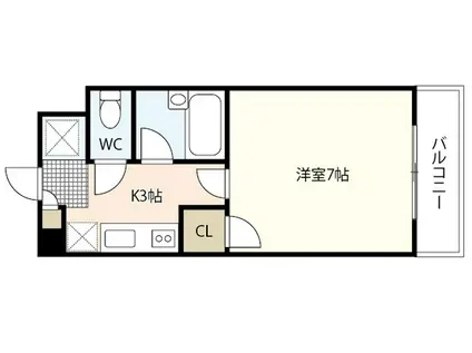 レジャンデールII(1K/1階)の間取り写真