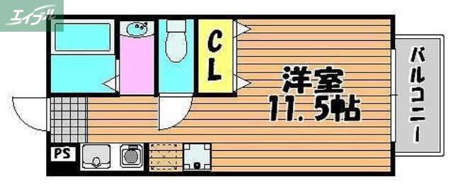 メゾン伊福町(1K/1階)の間取り写真
