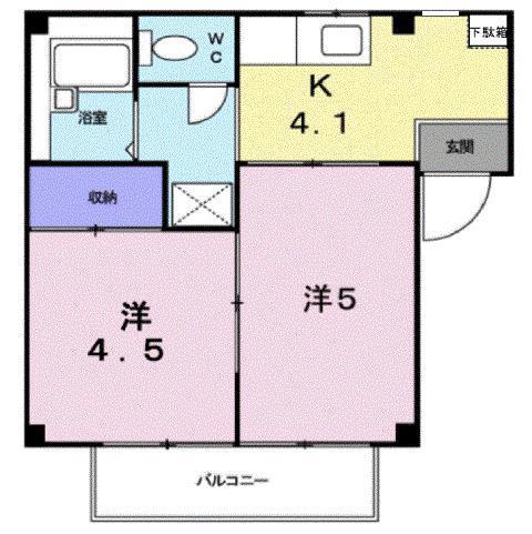 サンシャインつちやII(2K/1階)の間取り写真