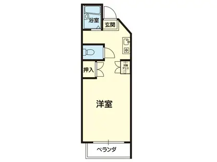 アレグリア黒髪(1K/4階)の間取り写真