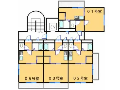 リバーパレス浜田(1K/6階)の間取り写真