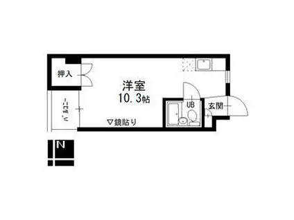 東山レジデンス(ワンルーム/4階)の間取り写真