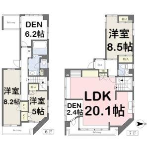 コーポジョイフル(3SLDK/6階)の間取り写真