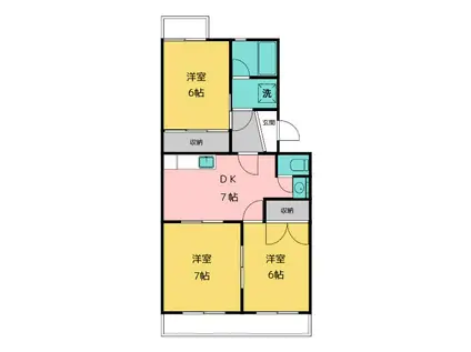 メゾン・ド・ラ・パレット(3DK/2階)の間取り写真