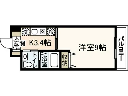 アプレックス出汐(1K/5階)の間取り写真