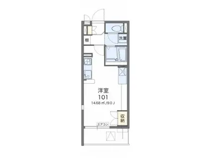 レオネクスト日野万願寺(ワンルーム/3階)の間取り写真