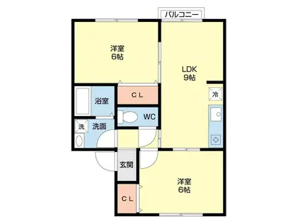 メゾンド・ロンタン(2LDK/2階)の間取り写真
