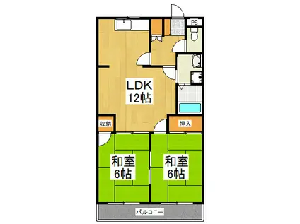 キャッスルかねこ(2LDK/2階)の間取り写真
