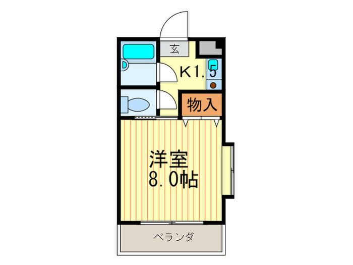 エンフェル石切(1K/2階)の間取り写真