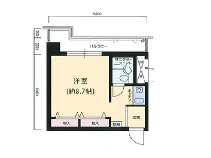 学が丘カレッジハイツ(ワンルーム/4階)の間取り写真