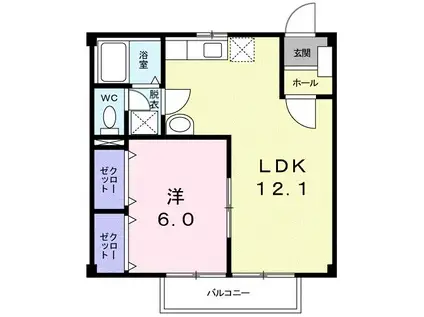 リバティ 栄(1LDK/1階)の間取り写真